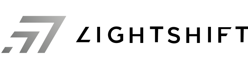 Lightshift company logo with stylized arrow design to the left of the word 'LIGHTSHIFT'.